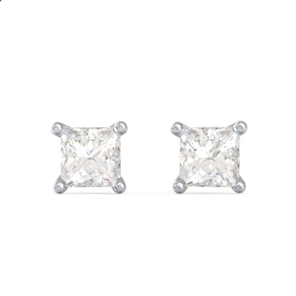 💛 Vintage Avon 925 Sparkly Princess Cut CZ Earrings